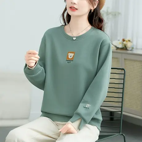 圆领套装刺绣卫衣女2023年春秋新款时尚宽松休闲上衣薄外套ins潮商品大图