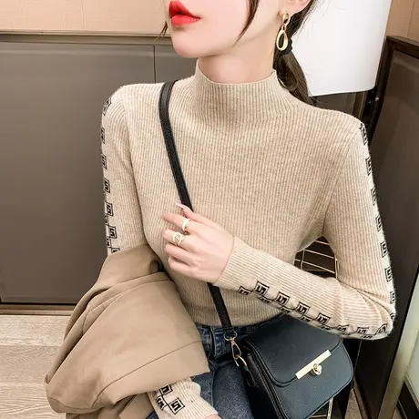 半高领毛衣套头打底衫女春装2023年新款内搭爆款百搭洋气针织衫女图片