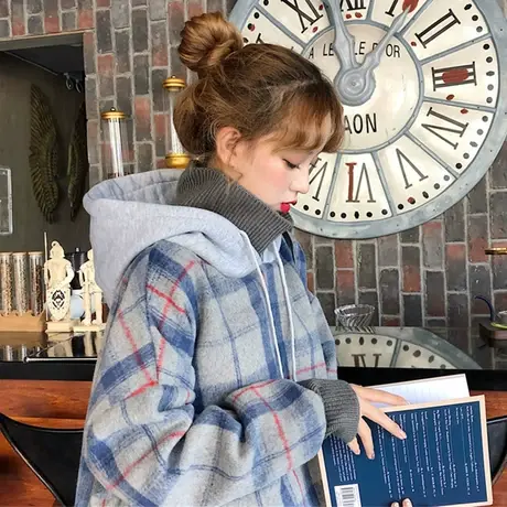 假两件卫衣女2022新款秋冬小个子宽松韩版上衣慵懒风加绒加厚外套商品大图