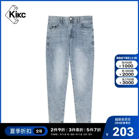 kikc牛仔裤男 2022夏季新款 商场同款时尚潮流休闲修身牛仔裤子男图片