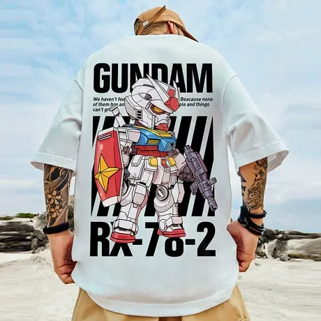 oversize美式潮牌胖子嘻哈宽松短袖T恤加肥加大码五分袖男款半袖商品大图