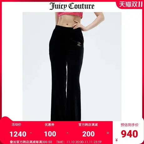 Juicy Couture橘滋休闲裤女秋冬新款美式阔腿宽松舒适天鹅绒长裤商品大图