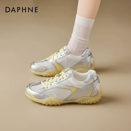 达芙妮黄色德训鞋女2025夏季新款阿休闲甘鞋透气网鞋不累脚运动鞋商品大图