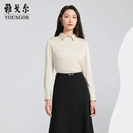 【商场同款】雅戈尔女士衬衫春季新款官方商务休闲长袖衬衫女商品大图
