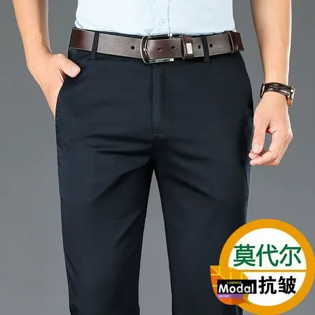 男士含棉西裤冬季厚款保暖西装长裤秋冬工装裤子修身直筒商务男裤商品大图