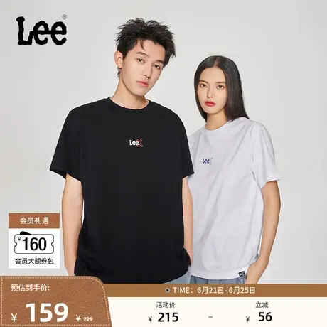 Lee25春夏新品舒适版渐变印花Logo摩登中性男女同款短袖T恤休闲潮商品大图