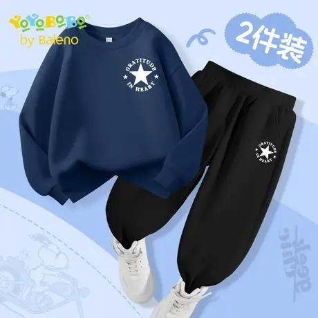 班尼路童装YBB系列男童套装2025新款中大童秋季卫衣男孩秋装上衣商品大图