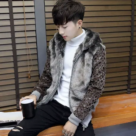 男士外套棉衣服2023冬季新款韩版潮流修身男装帅气时尚连帽棉袄衣图片