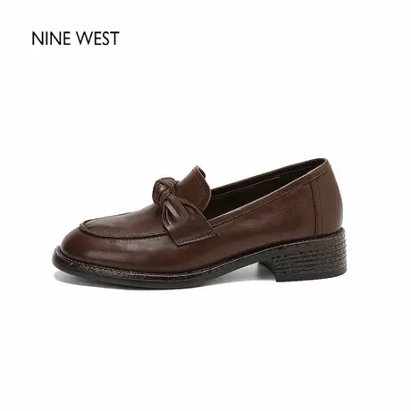 Nine West/玖熙新款超软复古乐福鞋女英伦风小皮鞋一脚蹬平底单鞋商品大图