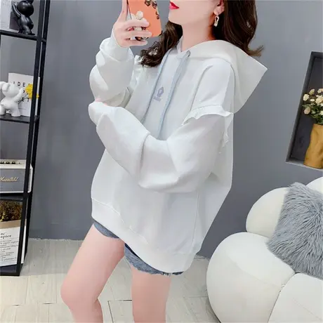 设计感连帽卫衣女2023年新款秋季洋气减龄宽松慵懒风学生上衣外套商品大图