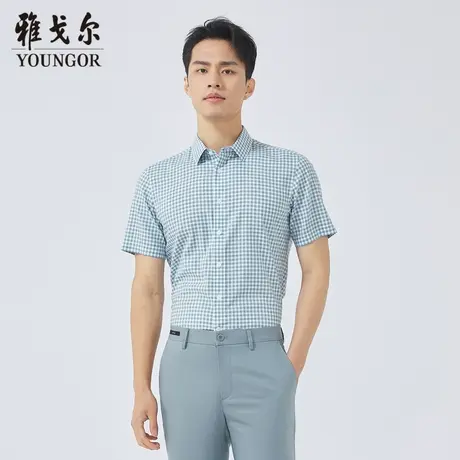 雅戈尔奥莱 商场同款男士短袖衬衫新款官方正品商务休闲短袖衬衫商品大图