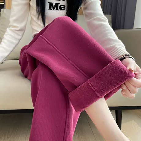 加绒阔腿裤女冬季2023新款高腰显瘦直筒垂感宽松休闲拖地香蕉裤子商品大图