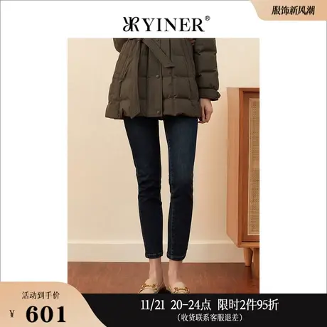 YINER音儿女装冬季弹力修身铅笔裤锥形牛仔裤商品大图