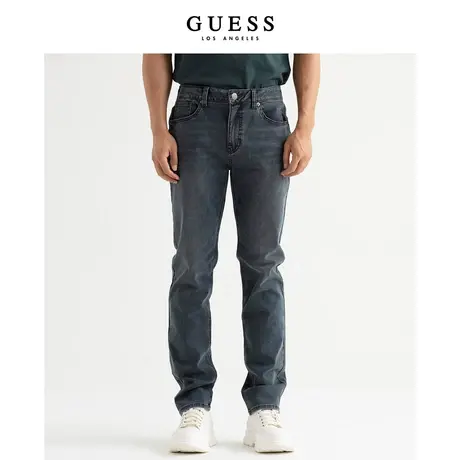 【38上新季】GUESS 男士简约经典舒适百搭水洗中腰直筒牛仔裤子图片