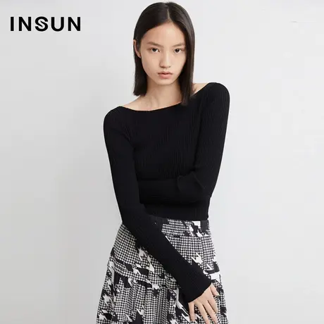 INSUN恩裳夏季修身线条感毛针织衫商品大图