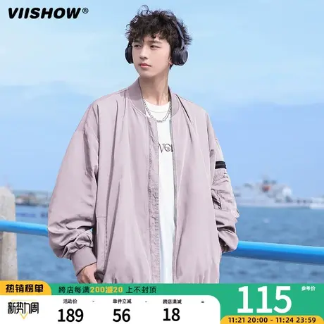 VIISHOW棒球服男牌飞行员夹克潮流复古宽松休闲春秋工装外套男士图片