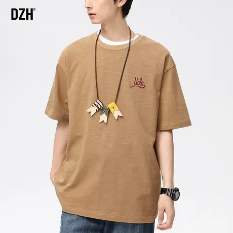 男士纯棉短袖t恤男夏季男款300g重磅体恤情侣衣服简约半袖打底衫商品大图