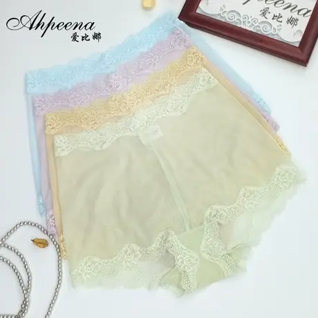 爱比娜女士无痕网纱大码高腰内裤女纯棉裆透气平角裤无痕舒适C330商品大图