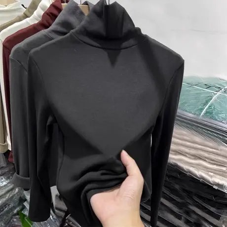 高领打底衫秋冬德绒保暖内搭2023新款爆款ins潮简约修身长袖上衣商品大图