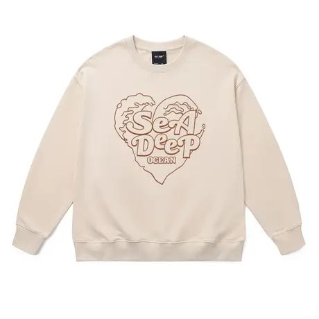 奶呼呼情侣款卫衣2023冬季新品潮牌爱心海浪休闲BF风加绒衫外套棉图片