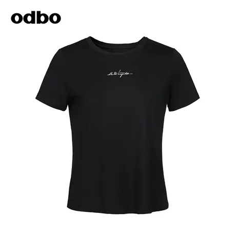 odbo/欧迪比欧原创设计休闲圆领短袖T恤女夏季2023年新款刺绣上衣商品大图
