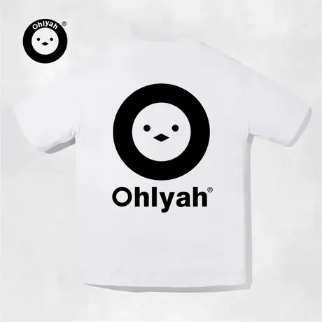 Ohlyah设计师原创卡通品牌圆圈小萌鸡印花t恤男女学生纯棉短袖潮图片
