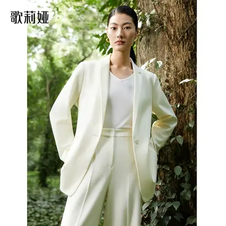 歌莉娅外套女春秋新款可水洗精纺羊毛气质通勤职业西装121L6M300图片