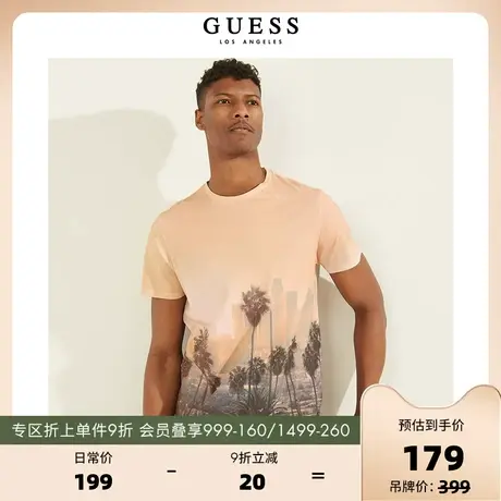 GUESS男士时尚植物印花街头T恤-M2GI34K9RM1图片