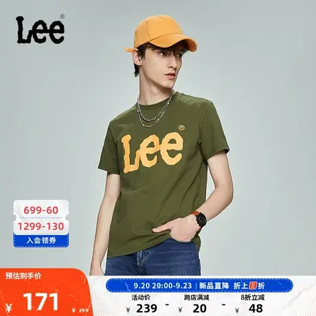 Lee商场同款23新品多版型Logo印花休闲多色短袖T恤潮流LMT00商品大图