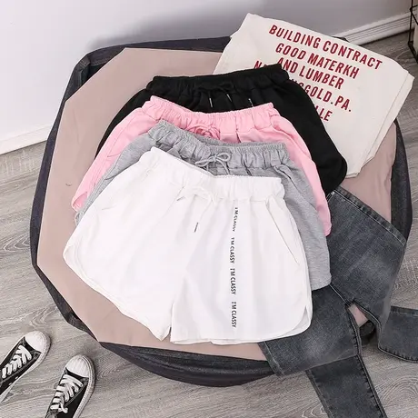 休闲运动裤女2023新款夏季薄款宽松显瘦百搭阔腿五分短裤子潮ins商品大图