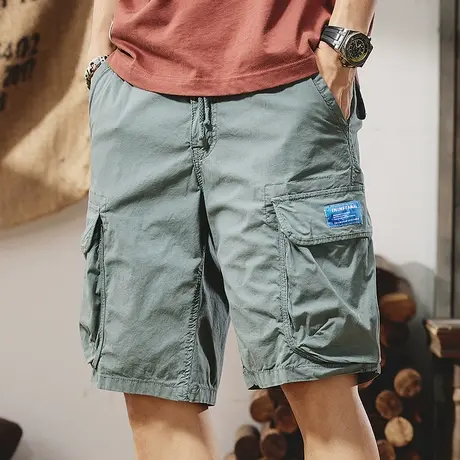 休闲短裤薄款夏季宽松男士工装五分裤百搭潮流纯色裤子男款五分裤商品大图