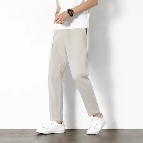 男士休闲裤韩版潮流百搭春夏季薄款腰带小西裤男夏季新款长裤子男商品大图