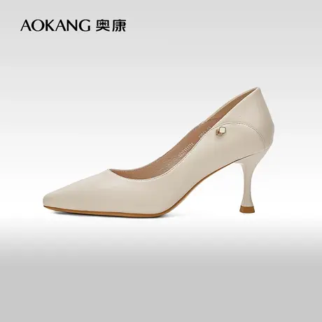 【门店发货】奥康女鞋 2023春秋季尖头气质细高跟单鞋商务正装商品大图