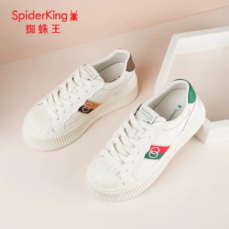 SPIDER KING/蜘蛛王板鞋女真皮2024春商场新款贝壳头小白鞋百搭潮图片