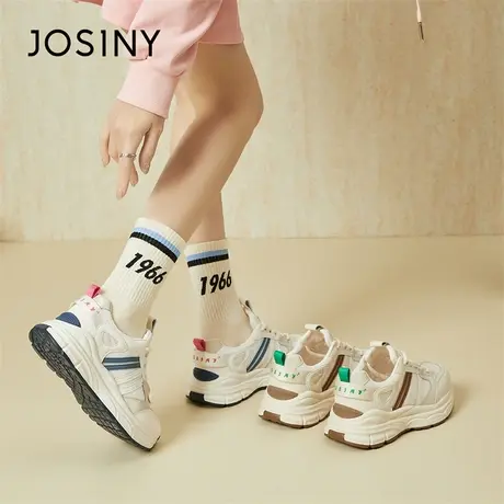 Josiny/卓诗尼运动鞋2024新款春季休闲透气增高平底原创老爹鞋商品大图