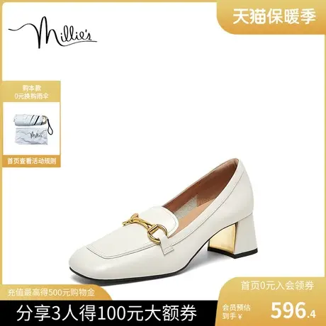 妙丽2023春季商场牛皮时尚简约乐福鞋女单鞋SGH15AA3商品大图