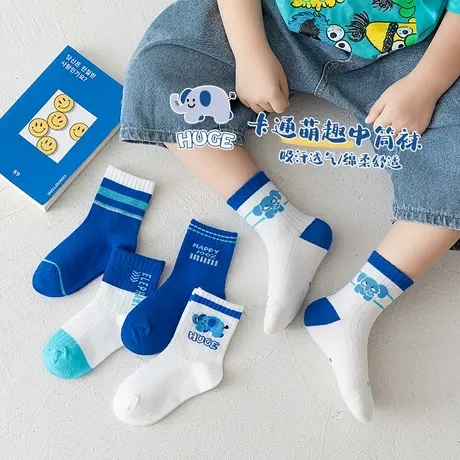 儿童袜子春秋薄款男孩中筒中大童棉袜夏季吸汗防臭男童网眼袜a类图片