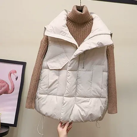 棉马甲女秋冬2023新款短款韩版学生羽绒棉袄女士外穿马夹欧洲站潮商品大图