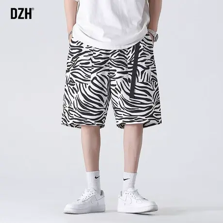 男士速干裤豹纹短裤男休闲冰丝男裤夏季凉凉裤垂感裤子宽松五分裤图片