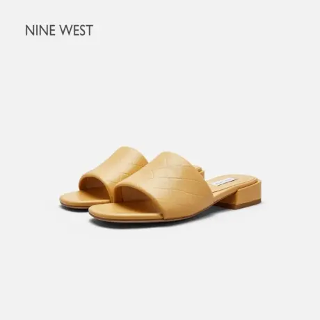 【商场同款】Nine West/玖熙凉拖鞋女方头露趾一字低跟沙滩鞋休闲图片