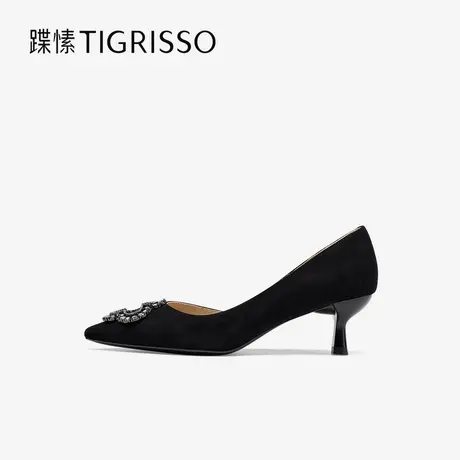 幸运四叶草|蹀愫25年春新尖头5.5CM细跟单鞋高跟鞋TA65107-13图片