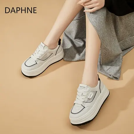 Daphne/达芙妮厚底小白鞋女2025夏季新款百搭增高休闲板鞋运动鞋图片