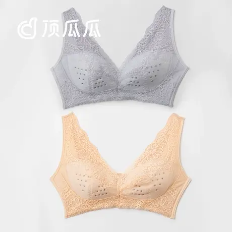 顶瓜瓜养护文胸女款顶呱呱简约纯色柔感透气女士无钢圈蕾丝文胸商品大图