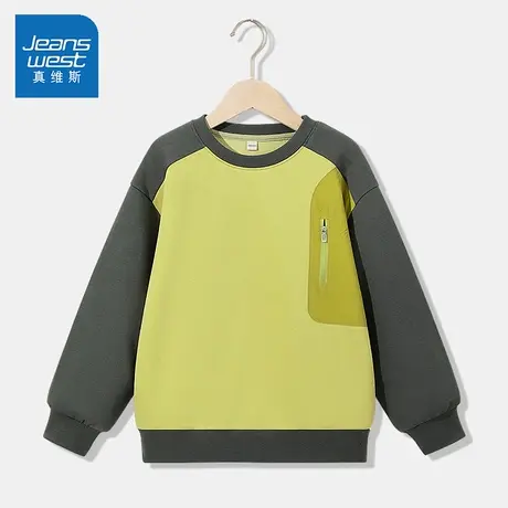 真维斯男童卫衣春秋款中大童宽松透气打底衫2025新款儿童秋装上衣图片