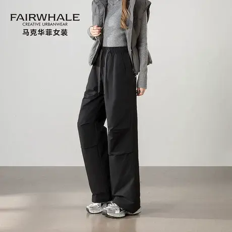 马克华菲户外防风羽绒裤女冬季男女同款宽松显瘦加厚保暖直筒裤子图片