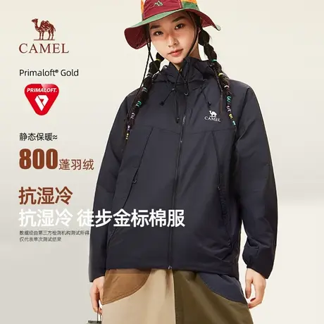 骆驼女装抗湿冷棉服2025秋冬新款加厚防寒连帽保暖防风棉衣外套商品大图