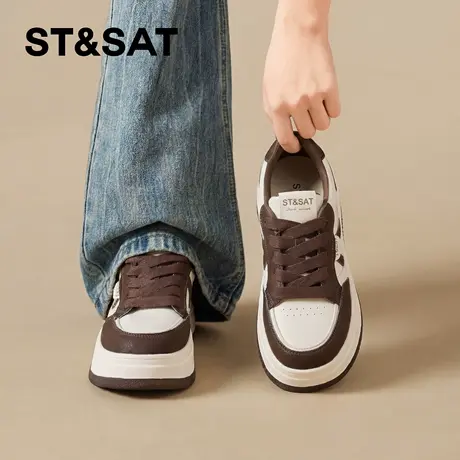 星期六休闲板鞋女新款春季爆款厚底增高时尚软底运动小白鞋子商品大图