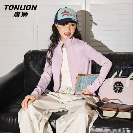 唐狮官方修身外套女2026新款春秋款小个子短款显瘦立领开衫上衣VB图片