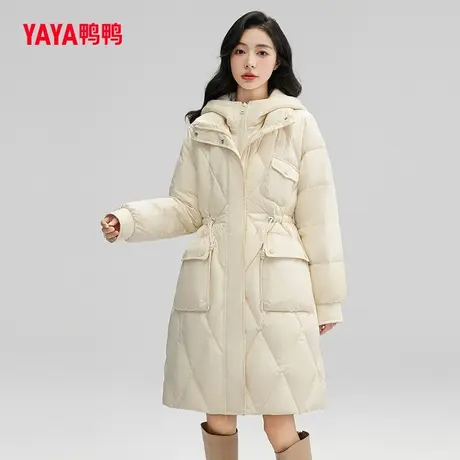 【双十一预售】鸭鸭羽绒服女2023秋冬新长加厚连帽韩版收腰外套W图片
