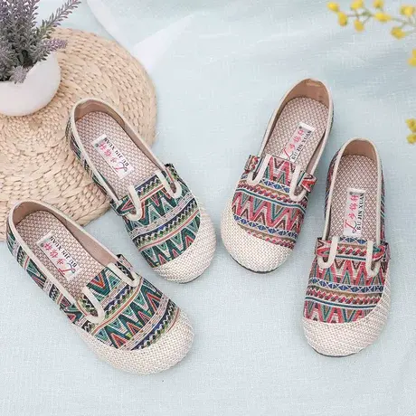 老北京布鞋女款官方旗舰店新款正品一脚蹬女鞋妈妈凉鞋女士步锦轩商品大图